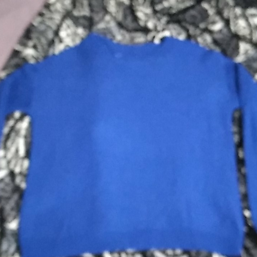 Bright blue sweater